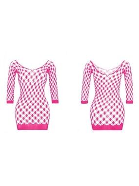 ⚡️SALE⚡️BNWT Pink Fishnet Sexy Lingerie Outfit Dress